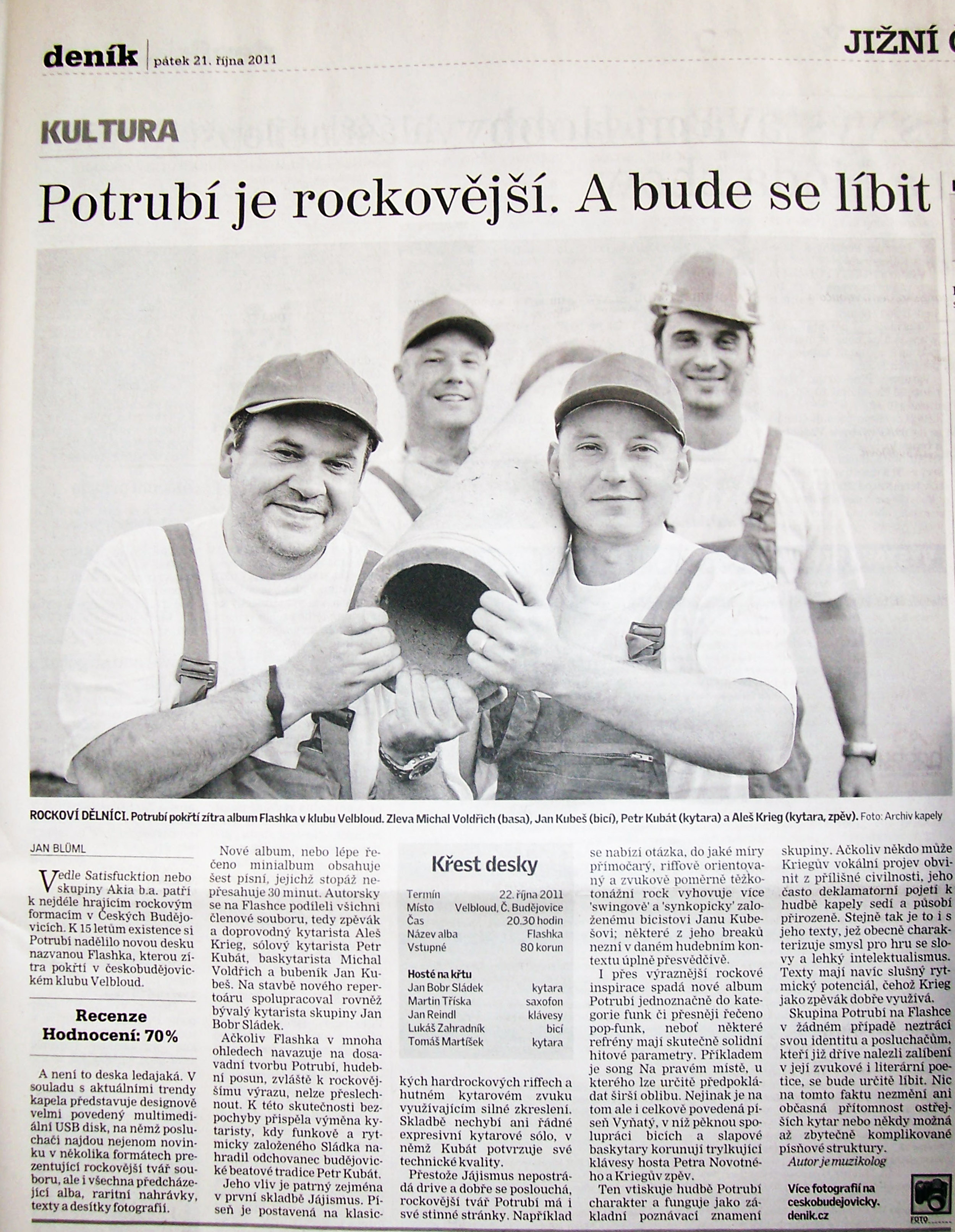 Českobudějovický Deník 21.10.2011